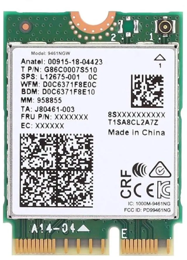 Main image of HighZer0 Electronics Wireless-AC 9461 Legacy Wi-Fi Adapter | 433Mbps WiFi with Bluetooth 5.1 | 2.4GHz & 5GHz Network Card | Requires 8-9th Gen Intel CPU | 9461NGW Wireless Adapter