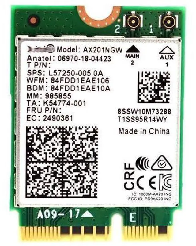 Main image of Intel AX201 IEEE 802.11ax Bluetooth 5.0 Wi-Fi/Bluetooth Combo Adapter for Notebook