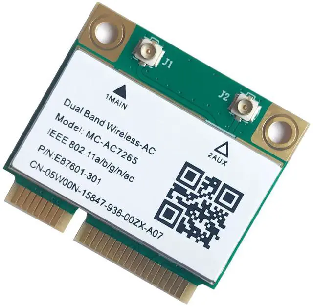 Alt view image 2 of 4 - Legacy Mini-PCIe Wi-Fi Card for Intel | 7265 Half Mini PCIe Network Card | 867 Mbps with Bluetooth 4.0 Support | HMC WLAN Replacement Part 7265.HMWG Wi-Fi Card 7265HMW
