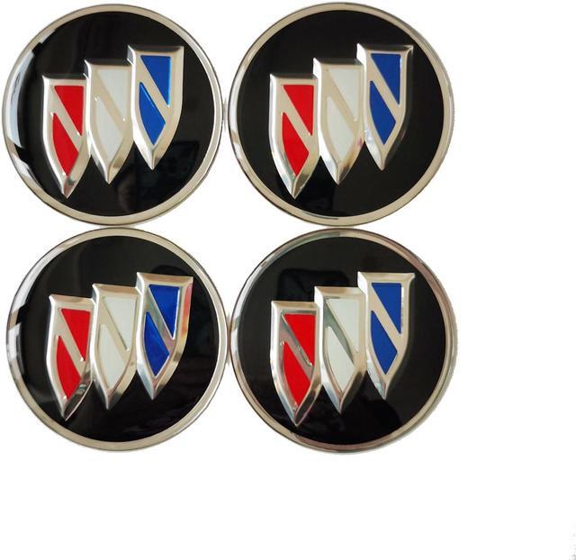 Alt view image 3 of 3 - CHESHUN Set of 4 Domed Black Center Cap Stickers for Buick Hub Rim Badge 65mm