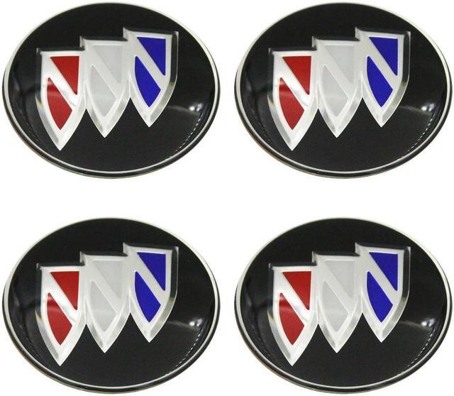 Main image of CHESHUN Set of 4 Domed Black Center Cap Stickers for Buick Hub Rim Badge 65mm