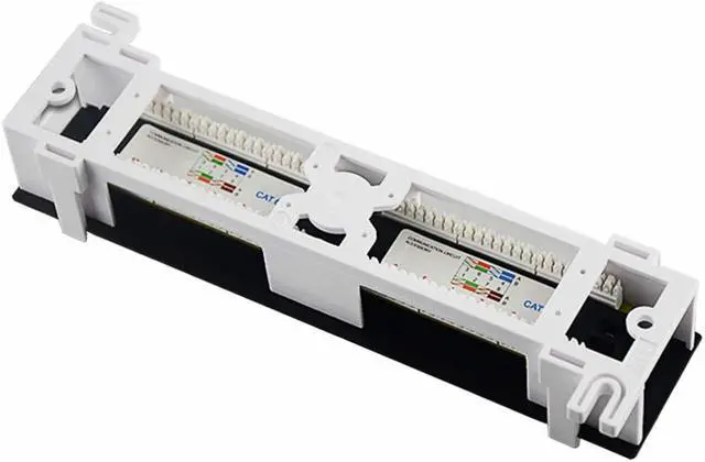 Alt view image 7 of 7 - Yankok [Cat5 Cat5e 12 Port Patch Panel] with Bracket Rack / Wall Mount 10in.x1U Unshielded Color-Coded T568A T568B Wiring (Come with Mini Punch Down Tool)
