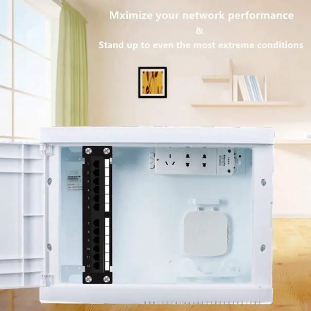 Alt view image 2 of 7 - Yankok [Cat5 Cat5e 12 Port Patch Panel] with Bracket Rack / Wall Mount 10in.x1U Unshielded Color-Coded T568A T568B Wiring (Come with Mini Punch Down Tool)