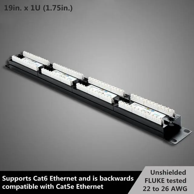 Alt view image 4 of 7 - Yankok [CAT6 24 Port Patch Panel] Supports Back CAT5/5e Rack/Wall Mount 19in.x1U Unshielded Color-Coded T568A/B Wiring (Come with Mini Punch Down Tool)