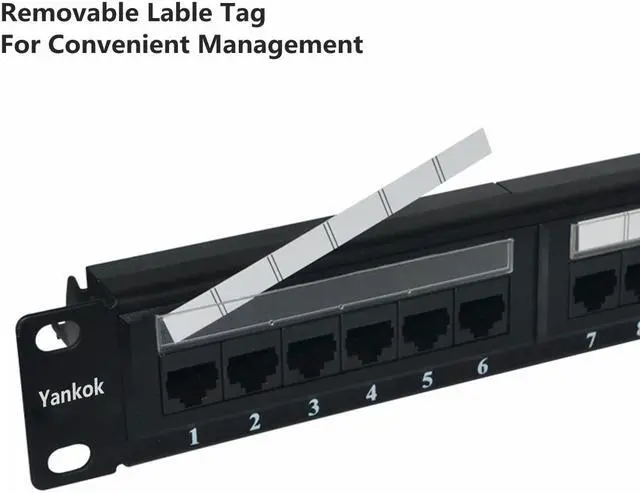Alt view image 7 of 7 - Yankok [CAT6 24 Port Patch Panel] Supports Back CAT5/5e Rack/Wall Mount 19in.x1U Unshielded Color-Coded T568A/B Wiring (Come with Mini Punch Down Tool)
