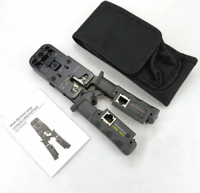 Alt view image 2 of 7 - Yankok [RJ45 RJ12 RJ11 Cable Tester Crimper] for 8P 6P 4P Network Connectors and CAT5 CAT6 Ethernet Cables Crimp Strip Cut and Test All in One