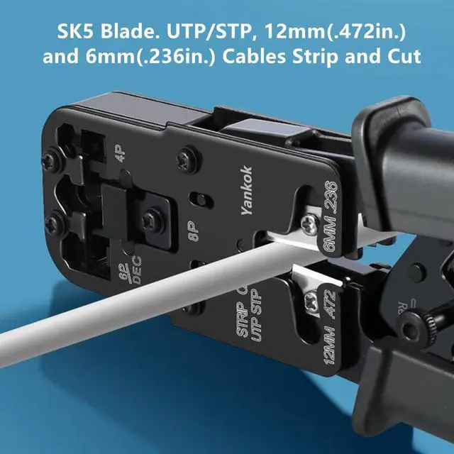 Alt view image 3 of 7 - Yankok [RJ45 RJ12 RJ11 Cable Tester Crimper] for 8P 6P 4P Network Connectors and CAT5 CAT6 Ethernet Cables Crimp Strip Cut and Test All in One