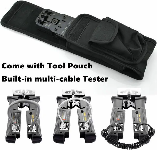 Alt view image 7 of 7 - Yankok [RJ45 RJ12 RJ11 Cable Tester Crimper] for 8P 6P 4P Network Connectors and CAT5 CAT6 Ethernet Cables Crimp Strip Cut and Test All in One