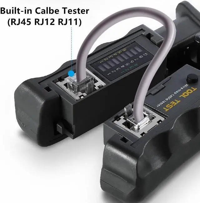 Alt view image 7 of 7 - Yankok [468ST Cable Tester Crimper] for 8P 6P 4P Network Connectors and CAT5 CAT6 Ethernet Cables RJ45 RJ12 RJ11 Crimp Strip Cut and Test All in One