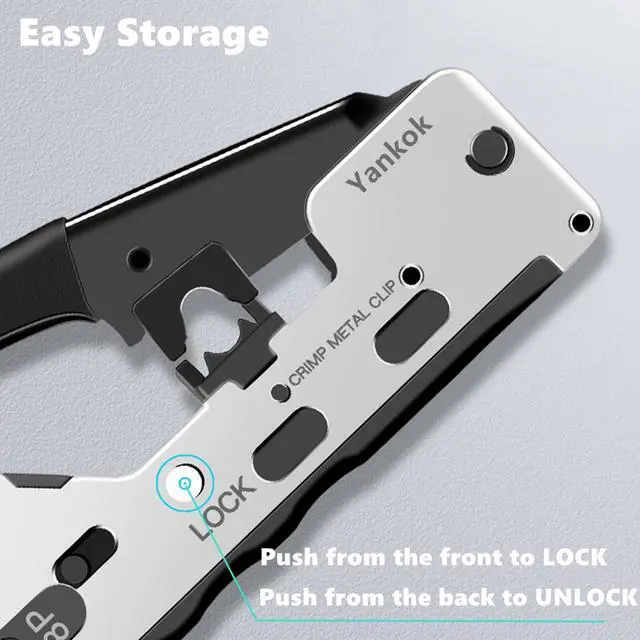 Alt view image 6 of 7 - Yankok [CAT5 CAT6 CAT7 Modular Crimper] for Shielded and Unshielded RJ45 RJ12 RJ11 Network Connectors Ethernet Crimp Tool Silver (Come with Screwdriver and Cable Stripper)