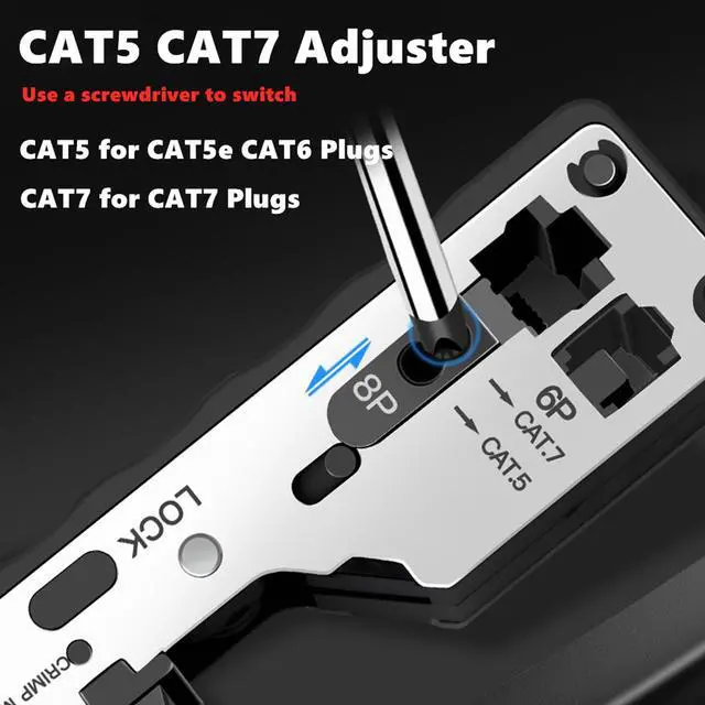 Alt view image 4 of 7 - Yankok [CAT5 CAT6 CAT7 Modular Crimper] for Shielded and Unshielded RJ45 RJ12 RJ11 Network Connectors Ethernet Crimp Tool Silver (Come with Mini Cable Stripper)