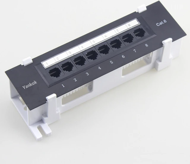 Yankok [CAT6 8 Port Patch Panel] Unshielded with Coded T568A/B Wiring ...