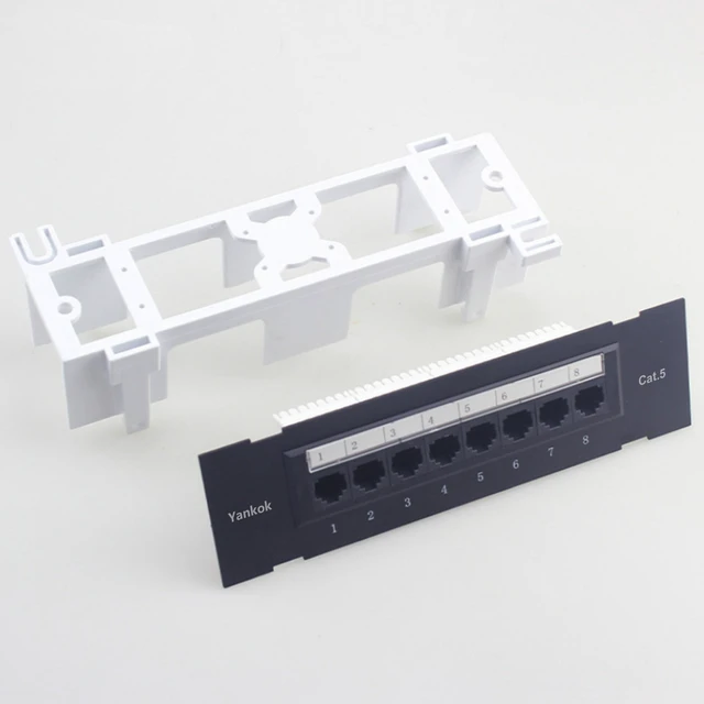 Yankok [CAT5/5e 8 Port Patch Panel] Unshielded with Coded T568A/B ...