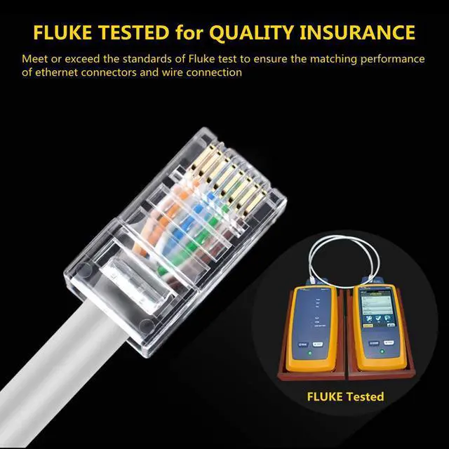 Alt view image 3 of 7 - Yankok [RJ45 CAT6 Pass-Through Connectors 8P8C Gold Plated 3-Prong Pins for Cat6 Ethernet Cables Easy and Fast Termination Unshielded Pack of 100