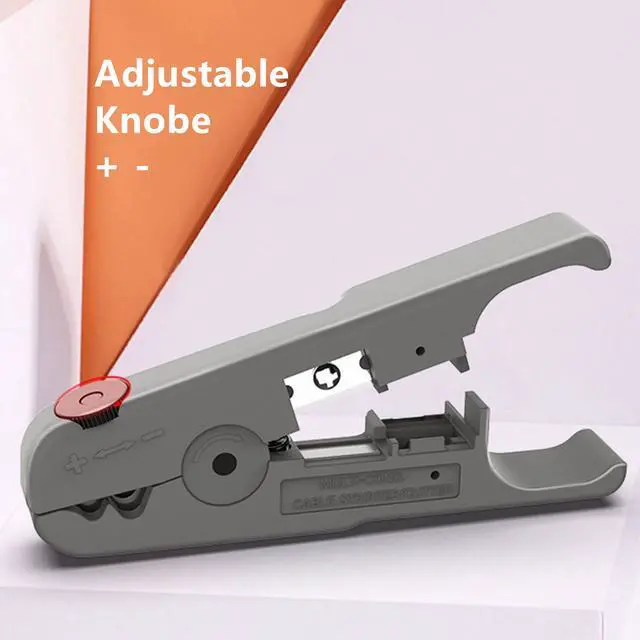 Alt view image 3 of 7 - Yankok [S501B Cable Stripping and Cutting Tool] Gray with Adjustable Blade Depth For UTP, FTP, STP, CAT5/5e CAT6/6a Ethernet, RG59/6/7/11 Coax Cables, Date Telephone Round and Flat Wires Strip Cut