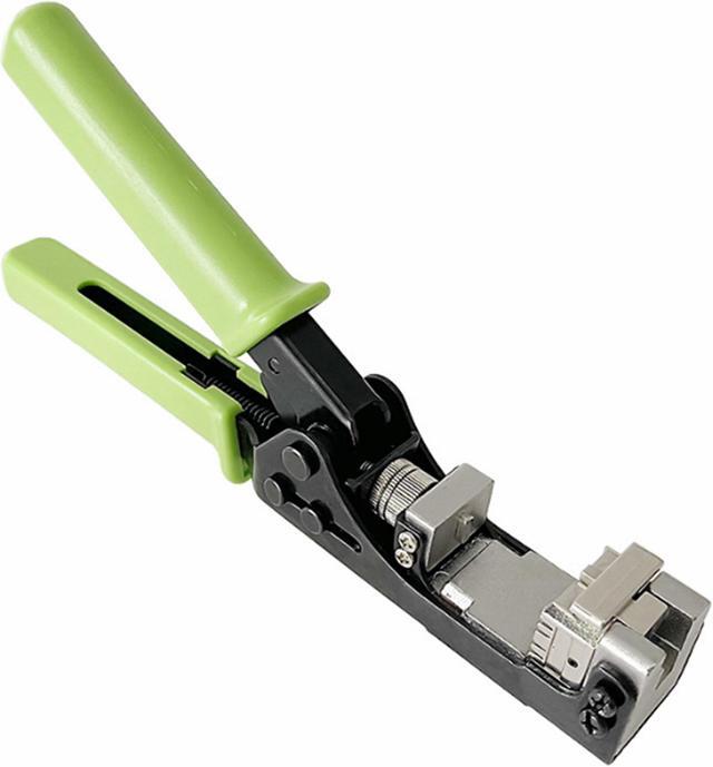 Main image of Yankok 180 Degree Keystone Jack Punch Down Tool (Fit Specific AMP 110 Series 8 Position Jacks Only), CAT5/5e and CAT6/6A Adapter Fast Termination Crimper, One Hand Operation Green Handle