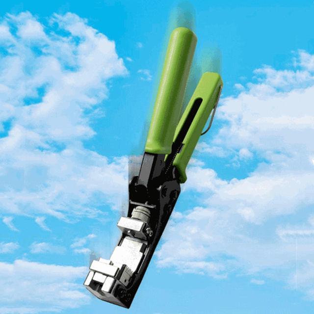 Alt view image 7 of 7 - Yankok 180 Degree Keystone Jack Punch Down Tool (Fit Specific AMP 110 Series 8 Position Jacks Only), CAT5/5e and CAT6/6A Adapter Fast Termination Crimper, One Hand Operation Green Handle