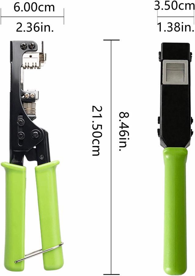 Alt view image 4 of 7 - Yankok 180 Degree Keystone Jack Punch Down Tool (Fit Specific AMP 110 Series 8 Position Jacks Only), CAT5/5e and CAT6/6A Adapter Fast Termination Crimper, One Hand Operation Green Handle