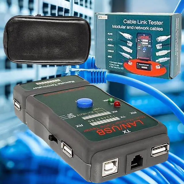 Alt view image 3 of 7 - Yankok [LAN/USB Multi-Network Modular Cable Tester] for 10Base-T (Cat5/5e, Cat6), USB (A/A, A/B), RJ45 RJ11 Modular Cables (Shielded, Unshielded), TIA-568A/568B, Token Ring and Telephone Cables Test