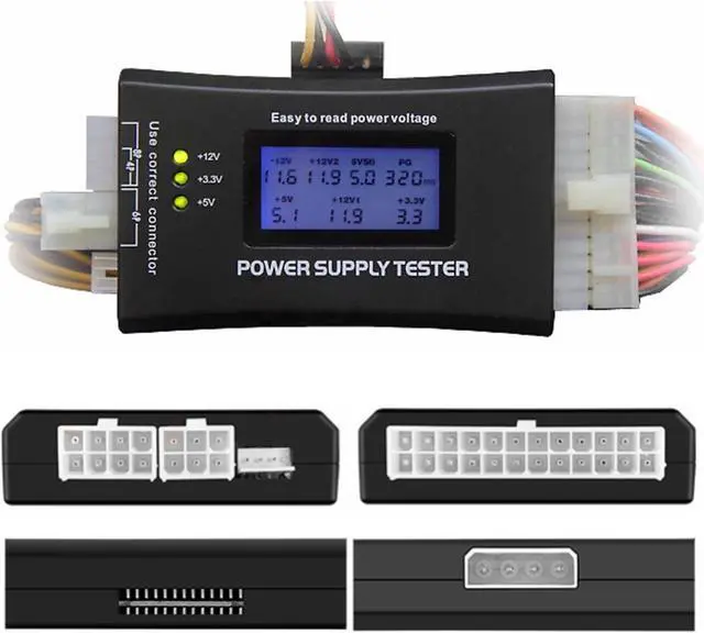 Main image of Yankok [Digital Computer Power Supply Tester] for ATX ITX BTX PCI-E SATA HDD PSU 20/24 Pin LCD Display with Buzzer Alarm