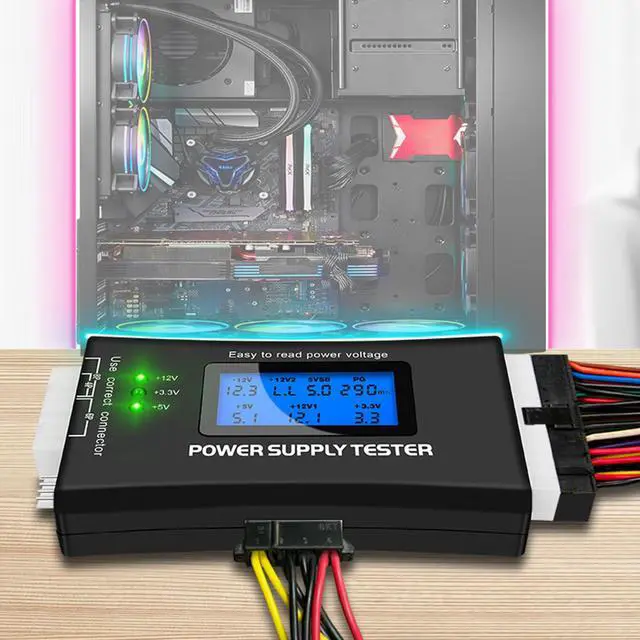 Alt view image 6 of 7 - Yankok [Digital Computer Power Supply Tester] for ATX ITX BTX PCI-E SATA HDD PSU 20/24 Pin LCD Display with Buzzer Alarm