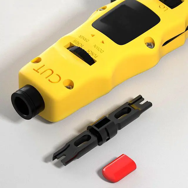 Alt view image 7 of 7 - Yankok [374AP Impact Punch Down Tool] with 110/88 110/66 Blades and Removable Double Ended Screwdriver, Swing-out Hook and Spudger, Built-in Cable Stripper, Inserts and Terminates All in One