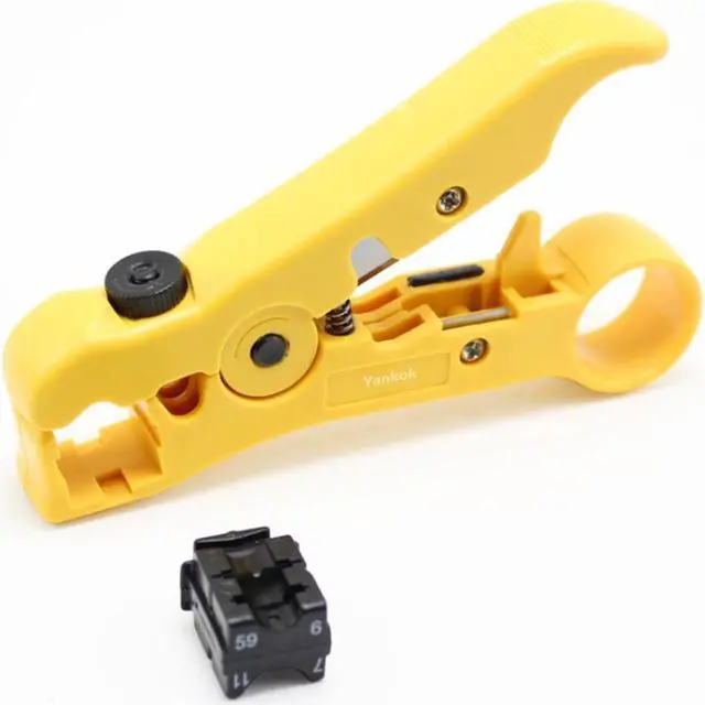Alt view image 6 of 7 - Yankok [Coaxial Cable Compression Tool Kit] with Coax Crimper, Cable Striper Cutter and 20 Pcs F-Type Compression Connectors for RG6 RG11 RG59 F81 BNC RCA Crimp Tool