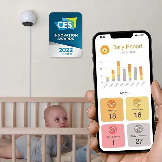 Alt view image 6 of 7 - iBabi Smart Indoor Camera (White) 1yr Subscription to 30-Day Continuous Video Recording only on Newegg.