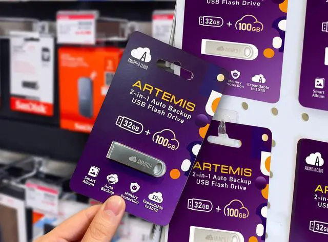Alt view image 2 of 7 - Amaryllo Artemis 2-in-1 100GB Cloud Storage + 32GB USB 2.0 Flash Drive with Auto Backup (USB Stick, Thumb Drive, Memory Stick)