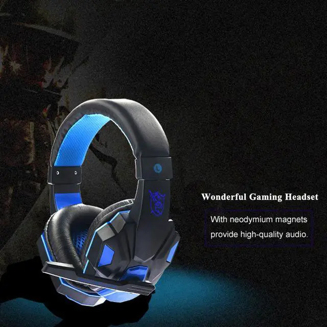 Alt view image 4 of 5 - Headphones Headset for PC with Microphone with USB 3.5mm Interface LED Volume Control Over-ear Headphone Game Earphones