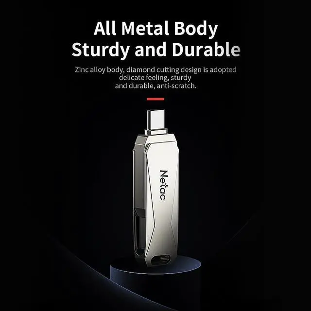 Alt view image 7 of 7 - Netac U782C 128GB Type-C + USB Double Interface Flash Drive Plug & Play Mobile Phone Memory Expansion U Disk Silver