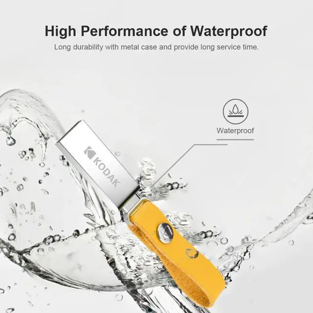 Alt view image 2 of 7 - Kodak K122 64G U Disk Metal Portable USB Flash Drive Waterproof Mini Memory Stick Car Pen Drives Flashdisk USB2.0 Silver with Sling