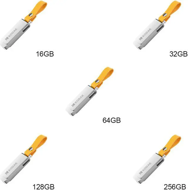 Alt view image 4 of 7 - Kodak K133 256G U Disk Metal Portable USB Flash Drive Waterproof Mini Memory Stick Car Pen Drives Flashdisk USB3.0 Silver with Sling
