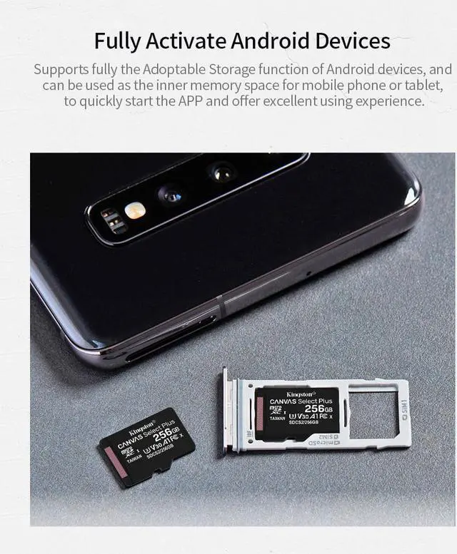 Alt view image 4 of 7 - Kingston 64GB 100MB/s SDCS2 Class10 UHS-1 U1 V10 A1 Micro SD TF Card Memory Card