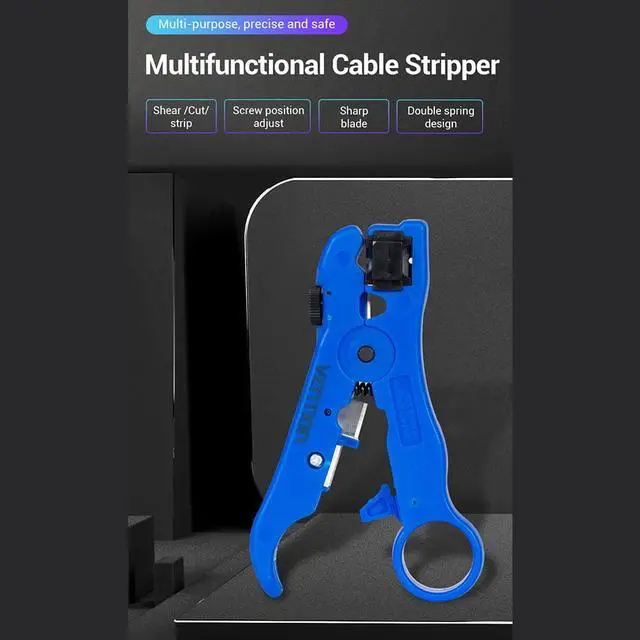 Alt view image 3 of 7 - Vention KEBL0 Multifunctional Cable Stripper Network Cable Cutter Stripping Pliers Tool Coaxial Stripping Tool for Multi-usage