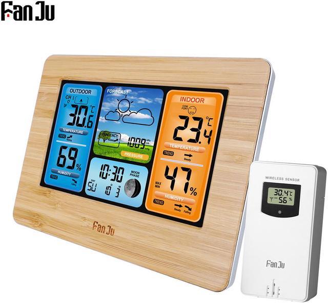 Hd Weather Station Multi-function Lcd Display Indoor Outdoor Thermometer  Hygrometer With Remote Sensors
