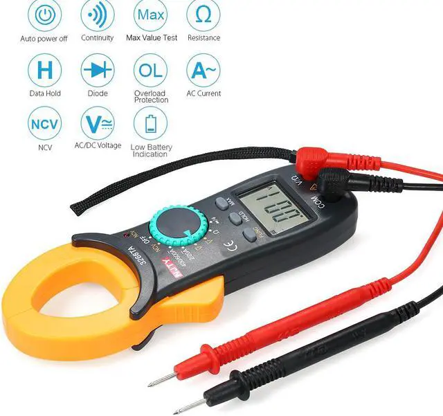 Alt view image 3 of 7 - NJTY Digital Clamp Meter 2000 Counts Auto Range Multimeter with NCV Test AC/DC Voltage AC Current Portable Handheld Multimeter LCD Display Measuring Resistance Continuity Diode
