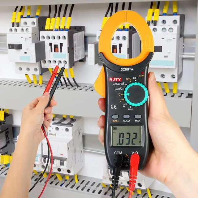 Alt view image 5 of 7 - NJTY Digital Clamp Meter 2000 Counts Auto Range Multimeter with NCV Test AC/DC Voltage AC Current Portable Handheld Multimeter LCD Display Measuring Resistance Continuity Diode