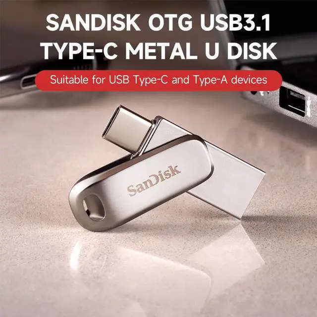 Alt view image 6 of 7 - SanDisk SDDDC4 32GB OTG USB3.1 Type-C Metal U Disk Type-C/Type-A Rotatable Dual-port USB Flash Drive up to 150MB/s Read Speed