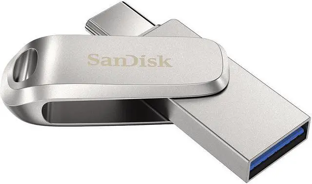 Alt view image 4 of 7 - SanDisk SDDDC4 64GB OTG USB3.1 Type-C Metal U Disk Type-C/Type-A Rotatable Dual-port USB Flash Drive up to 150MB/s Read Speed