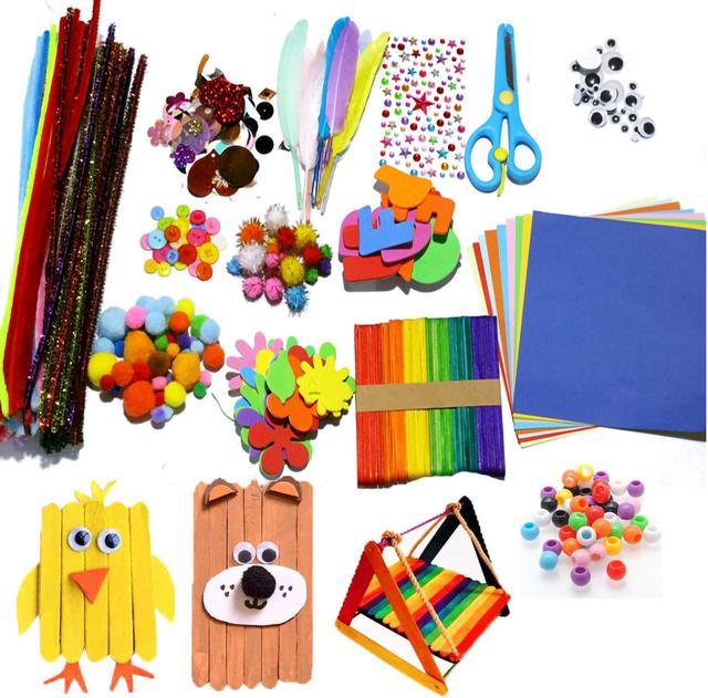 DIY Art and Crafts Supplies Kit Handmade Activity Craft Materials  Educational Gift for Kindergarten School Students Home Art Supply 
