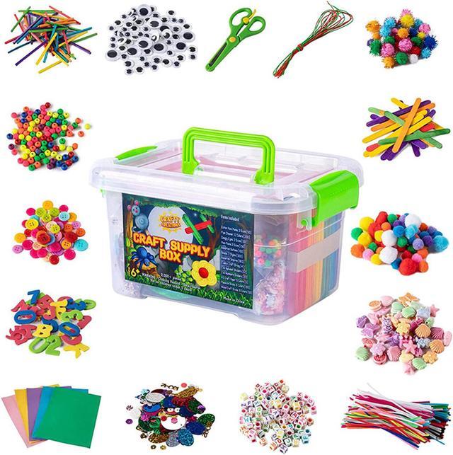 DIY Arts and Crafts Supplies Kit 2000+ Pieces Set Activity Craft Materials  with Carrying Box Handmade Educational Gift for Students School  Kindergarten Home Craft Art Supplies 