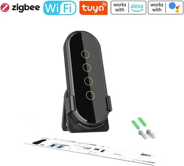 Alt view image 2 of 7 - Tuya Wifi Zigbee Intelligent Wireless Scene Touching Switch Home Light Remote Controller 2.5D Curved Tempered Glass with Fluorescent Function Should Works with Zigbee Gateways