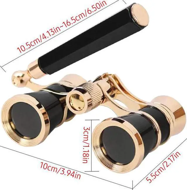 Alt view image 7 of 7 - Mini Metal Binoculars 3x25 Lightweight Retro Binocular with Built-in Foldable Handle for Adults Kids Women in Musical Concert Performances