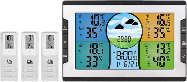 6 Digital Weather Station with Forecast - Temperature and Humidity Gauge  with Clock