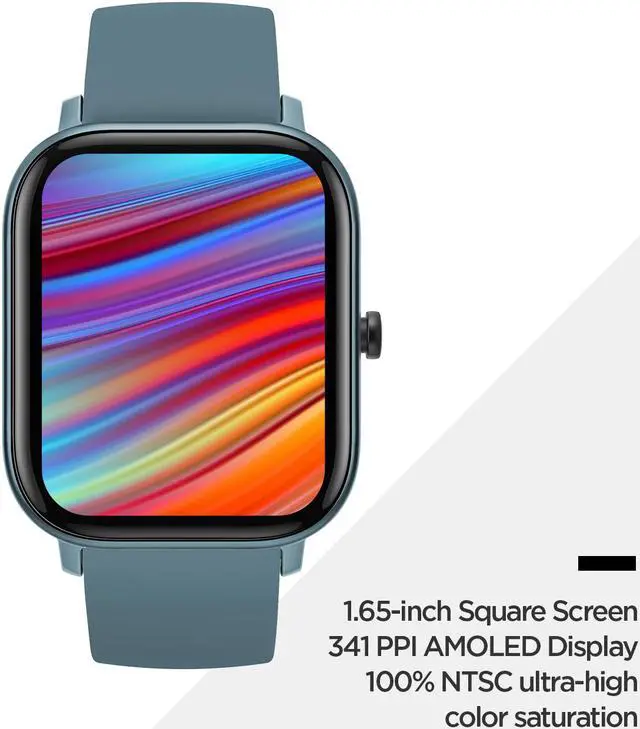 Alt view image 3 of 8 - Amazfit GTS Smartwatch, 1.65” AMOLED Display, Slim Metal Body, Smart Notifications, Activity Tracking, 14-Day Battery Life, Water Resistance, Steel Blue
