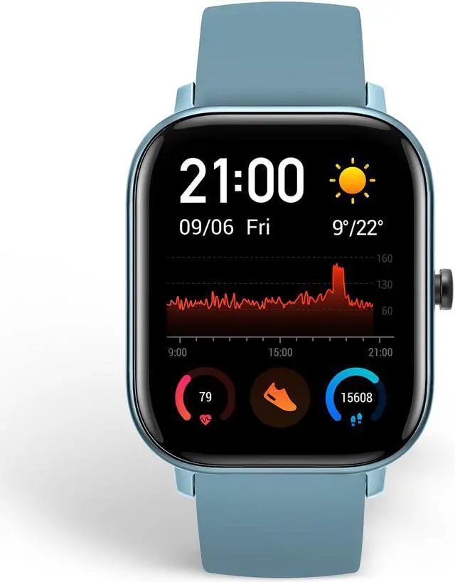 Alt view image 5 of 8 - Amazfit GTS Smartwatch, 1.65” AMOLED Display, Slim Metal Body, Smart Notifications, Activity Tracking, 14-Day Battery Life, Water Resistance, Steel Blue