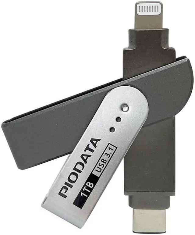 Main image of PioData iXflash 1TB MFi Certified Flash Pen Drive for iPhone/iPad/Mac/PC USB 3.1 Type C Lightning External Storage Memory Photo Stick