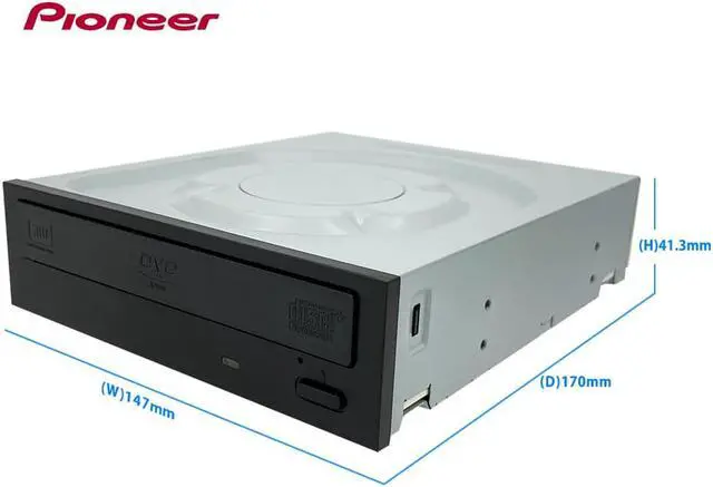 Alt view image 5 of 5 - Pioneer DVR-S21WBK/PLUS 24X SATA DVD/RW Dual Layer Burner Drive Writer - Black (Bulk)
