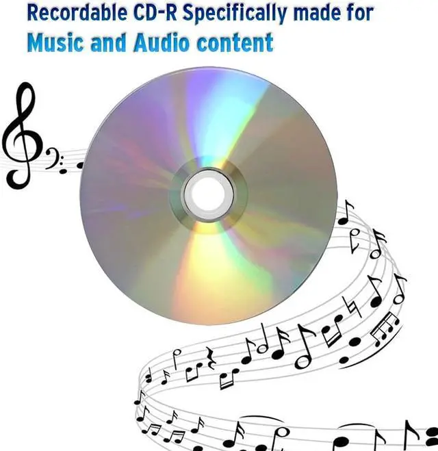 Alt view image 3 of 7 - Vinpower Digital Blue AZO CD-R 700MB 52X Shiny Silver Top Recordable Media Disc - 100pk Cake Box 16M-115-BX (FFB), 100 Discs